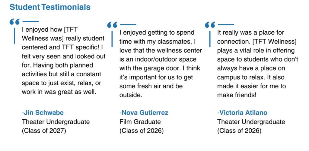 UCLA TFT Wellness Student Testimonials